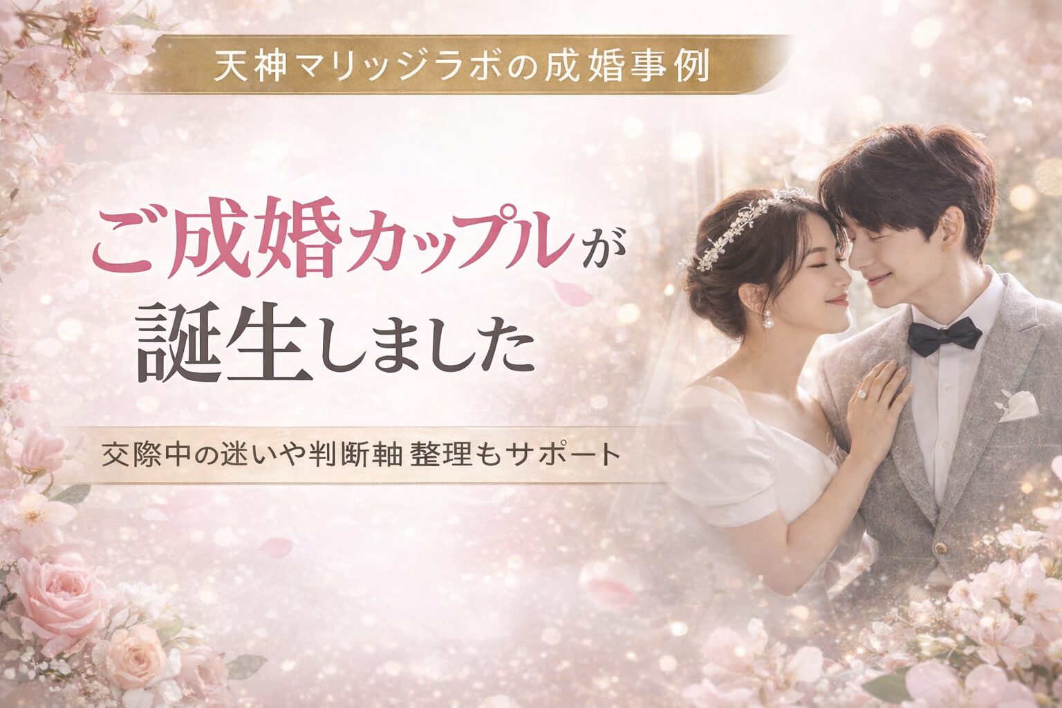 天神マリッジラボの成婚事例｜ご成婚カップルが誕生しました